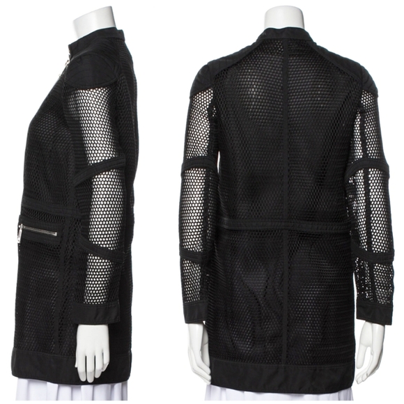Belstaff Dunstable Black Fishnet Tech Mesh Trench Coat Jacket (XS) - Picture 7 of 11